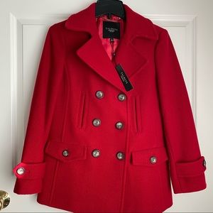 NWT TALBOTS Petite Red Peacoat